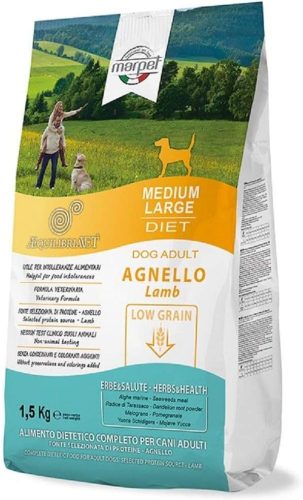 CB031/015 AEQUILIBRIAVET DOG MEDIUM AGNELLO - bárány 1,5KG Monoproteines Diétás teljes értékű táp táplálék intolerancia csökkentésére. Fehérjeforrás - bárány. 